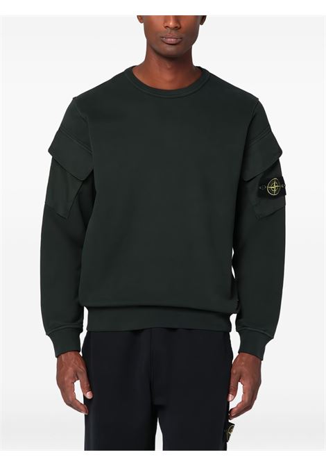 felpa brushed organic cotton fleece uomo ginepro STONE ISLAND | K2S15 6100008 S0A20V005E